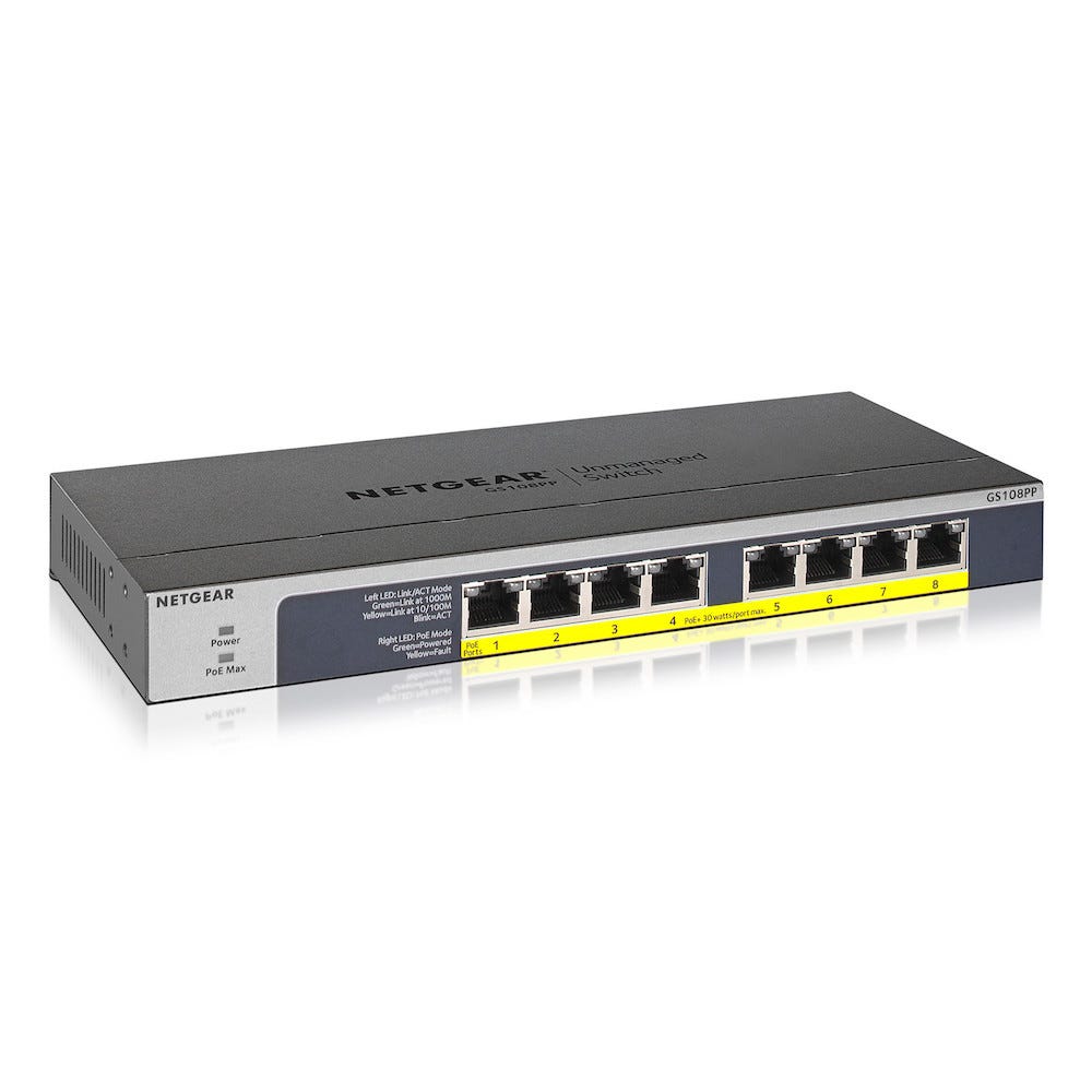 NETGEAR GS108PP Switch Ethernet 8 ports Gigabit PoE+ 123W 0