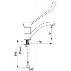 Mitigeur de lavabo mécanique monotrou avec bec orientable - DELABIE - 2522L 2
