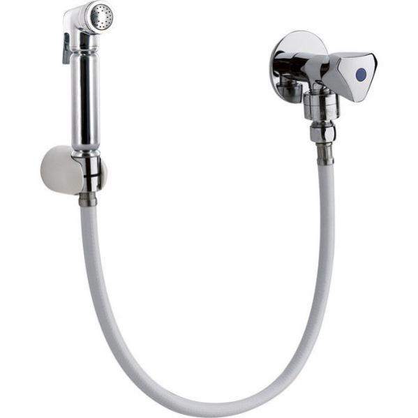 Lave-bassin avec robinet à clapet, douchette à bouton poussoir - Presto