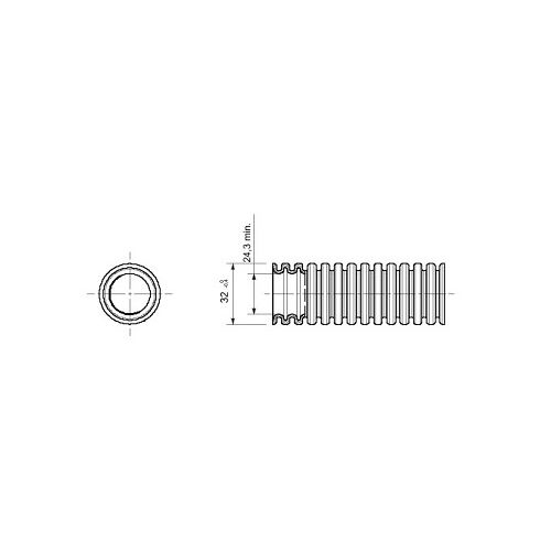 Gaine ICTA transversalement élastique annelé avec tire-fils gris foncé diamètre 32mm - GEWISS - DX20532 1