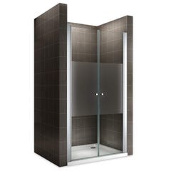 GINA Porte de douche H 185 cm Largeur Réglable 76 à 80 cm verre semi-opaque 0