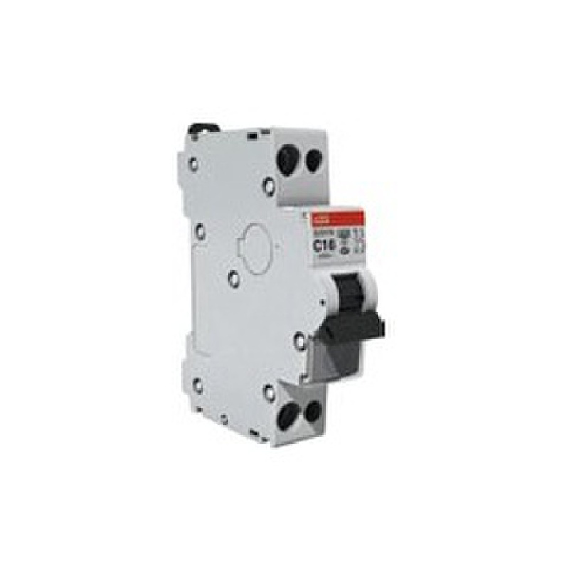 Disjoncteur bipolaire 16A ABB phase+neutre C16A/4.5kA