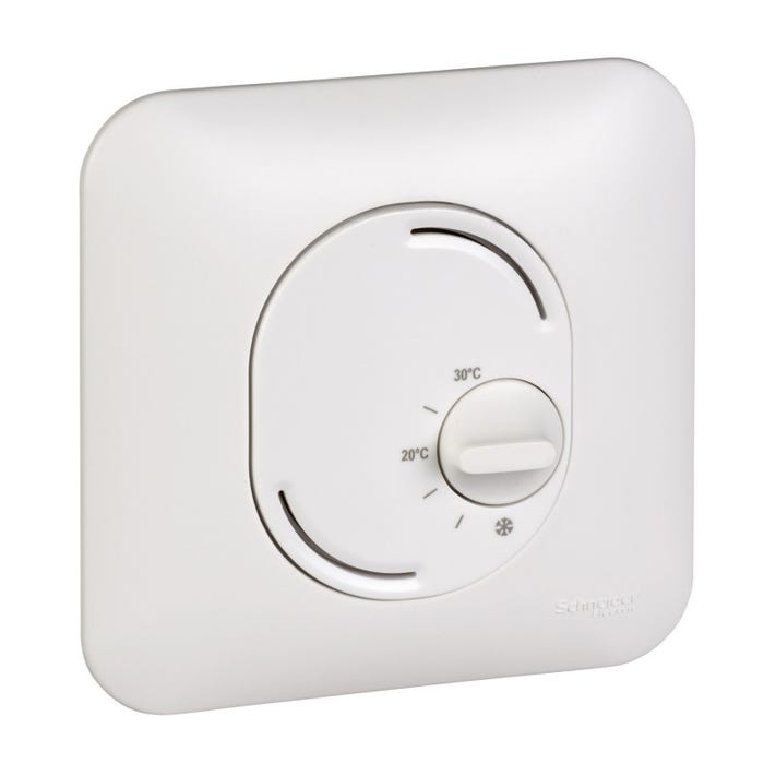 thermostat - blanc - 2 fils - schneider ovalis - complet 0
