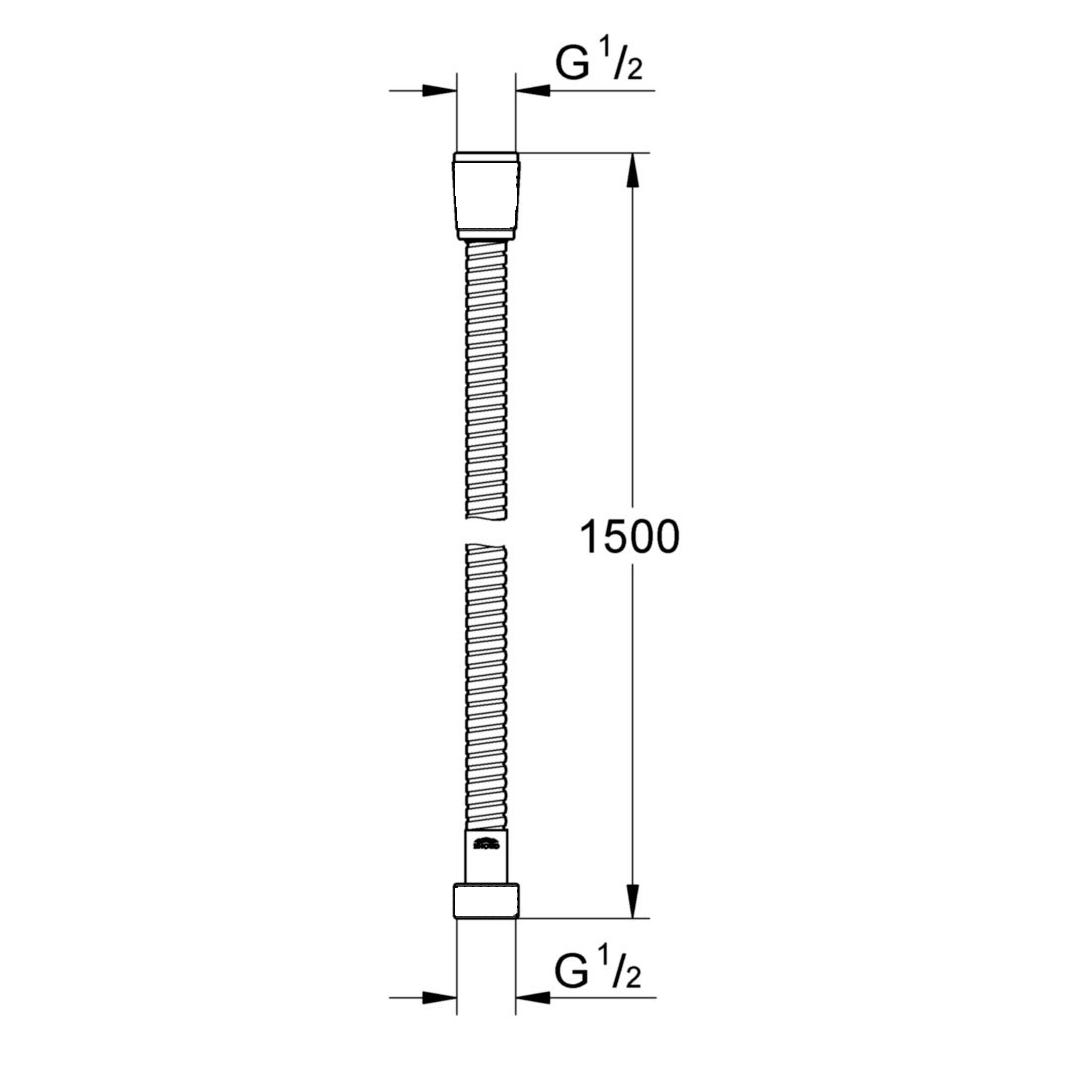 Flexible double agrafage métal F / F 1/2“ Chrome - 1,5 m 1