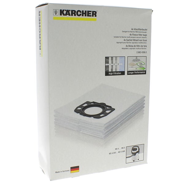 Sachet filtre papier A2120/ 3001/ 2501/ 2601/ WD 2500 (5 pièces)  6.904-143.0 Karcher ❘ Bricoman
