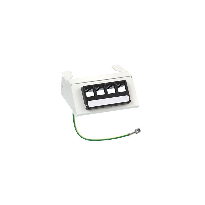 Panneau de brassage pour coffret de communication - Grade 3 à composer - 4 ports RJ45