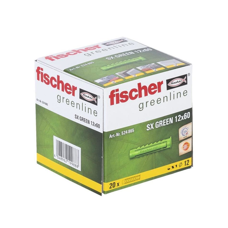 Fischer Cheville à expansion 60 mm 12 mm 524865 20 pc(s) 1