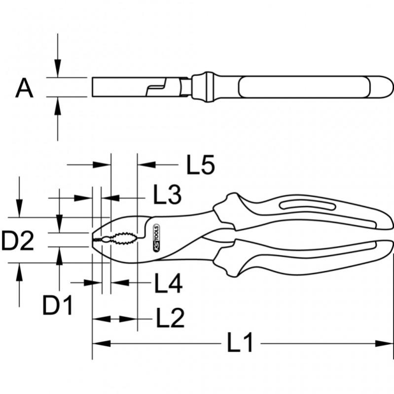 Pince Combinée BGS 326 - 175 Mm, Manches Isolants, Nickelée