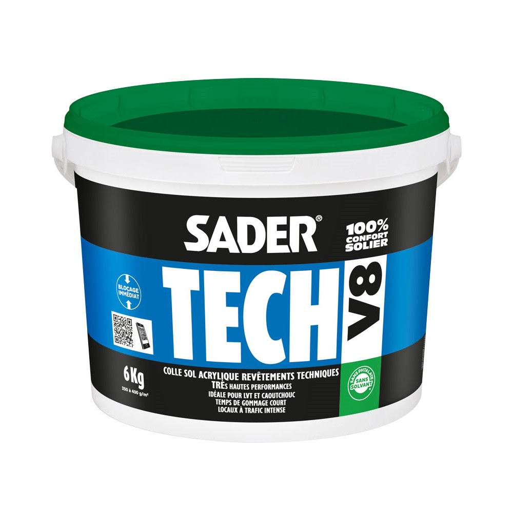 SADERTECH V8 - 6kg - Colle sol acrylique hautes performances - BOSTIK