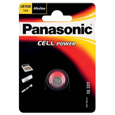 PANASONIC Pile Bouton Cell Power LR54 (LR1130) Alcaline manganese 1,5V 65 mAh