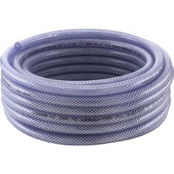 Tuyau tissu en PVC transparent, Dimensions : 6 x 3 mm, Long. 50 m