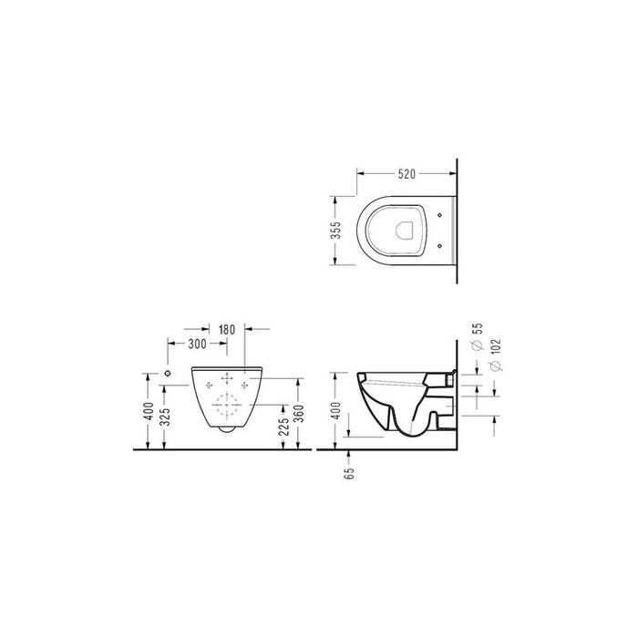 Grohe Pack WC Rapid SL autoportant + WC Serel SM10 + Plaque blanche (ProjectSM10-4) 4