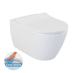 Grohe Pack WC Bâti-support Rapid SL + WC sans bride Bello + Abattant softclose + Plaque Chrome (ProjectBello-2) 0