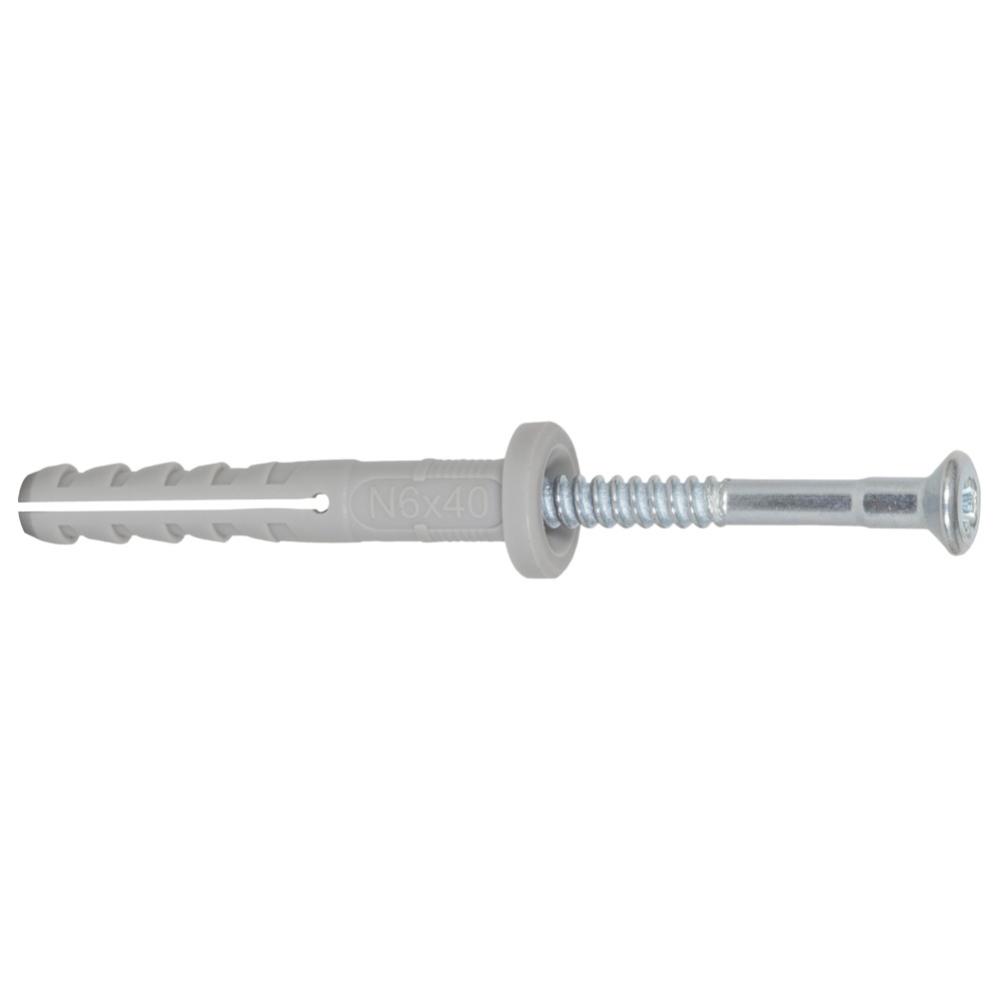 50 Chevilles à frapper N Ø6X40/10 F en acier électrozingué - Fischer