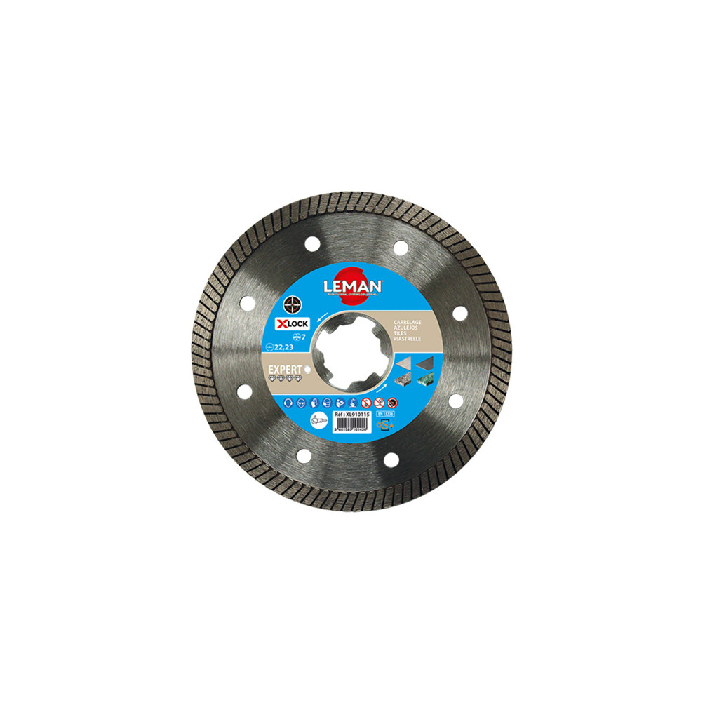 Disque diamant grès cérame D.115 x 1,4 mm X-LOCK - Ht. 7 mm