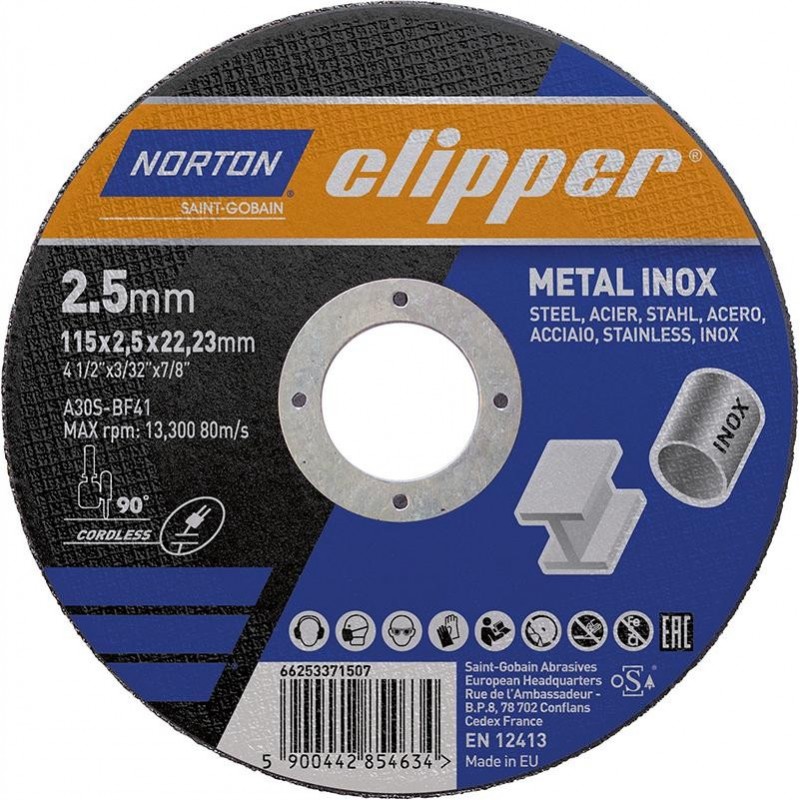 Disque de coupe Metal-Inox A30S-115x2.5x22.23mm
