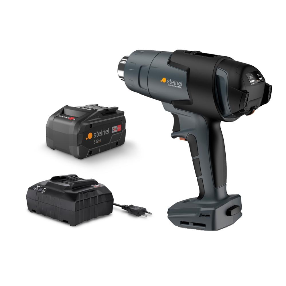 STEINEL Pistolet à air chaud mobile heat MH3 5,5Ah batterie et chargeur inclus, 18 V