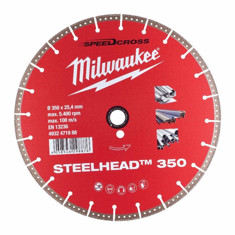 Disque diamant MILWAUKEE STEELHEAD Ø 350 mm - Pour acier et acier inoxydable - 4932471988