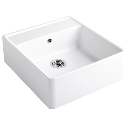 Evier timbre office Tradition, blanc CeramicPlus, Avec vidage automatique