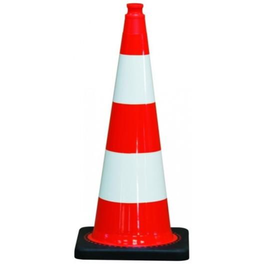 Cône plastique 75cm avec pied en caoutchouc - TALIAPLAST - 520303