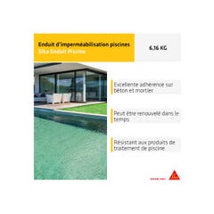 Complément d'imperméabilisation pour piscine SIKA Enduit Piscine - Blanc écume - Kit 6,16kg 3