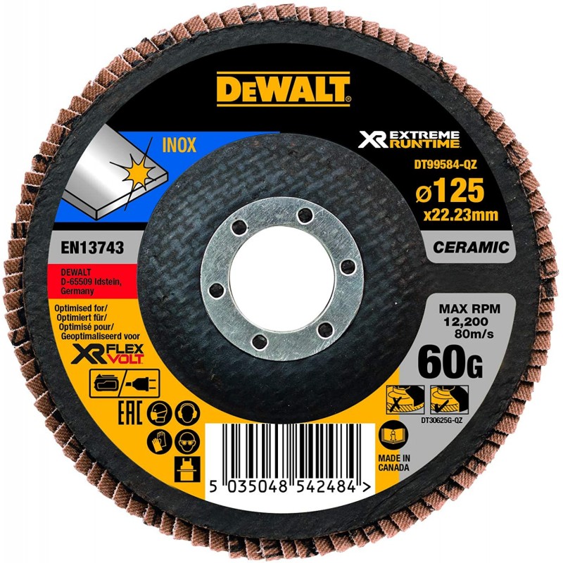 Dewalt Dt99584-qz Disque À Lamelles Xr Runtime Grain 60 Ø 125mm