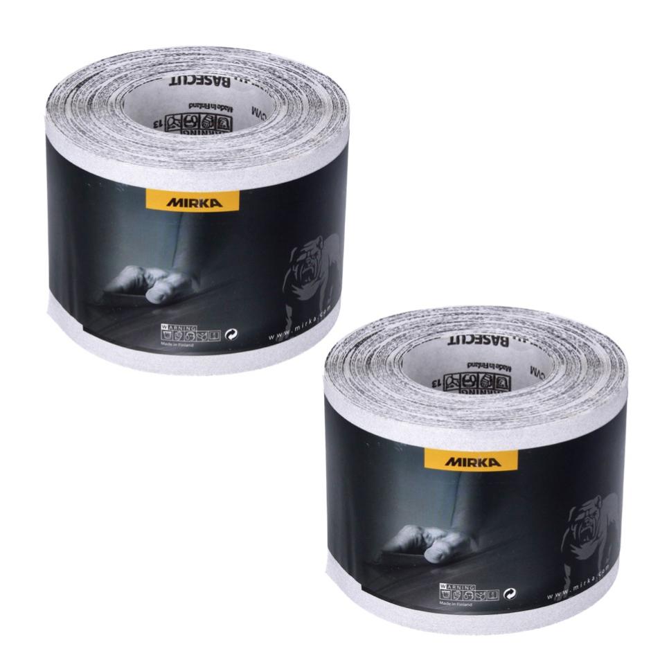 Mirka BASECUT Rouleaux de Papier abrasif 115 mm x 50 m P180, Papier abrasif universel, 2 pcs. ( 2x 2251100118N )