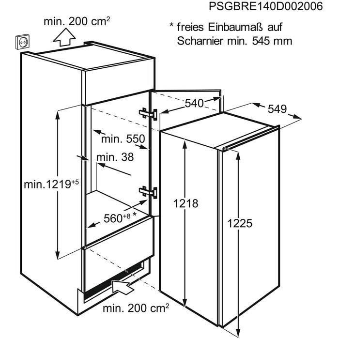 Réfrigérateurs 1 porte 207L Froid Brassé ELECTROLUX 56cm F, ERB3DF12S 4