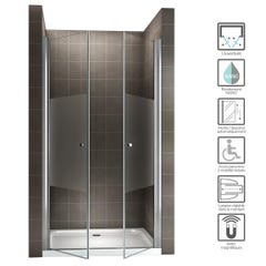 GINA Porte de douche H 180 cm largeur réglable 100 à 104 cm verre semi-opaque 1