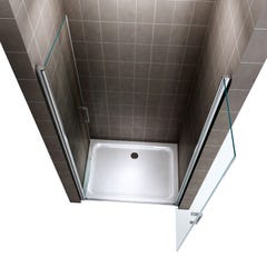 KAYA Porte de douche H 180 largeur réglable 98 à 101 cm verre transparent 2