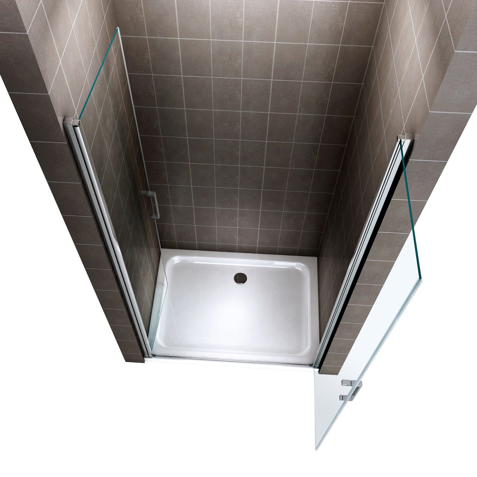 KAYA Porte de douche H 180 largeur réglable 83 à 86 cm verre transparent 2