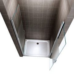 KAYA Porte de douche H 180 largeur réglable 71 à 74 cm verre semi-opaque 2