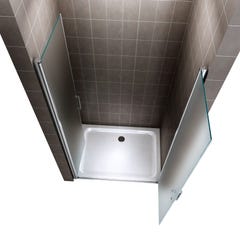 KAYA Porte de douche H 180 largeur réglable 71 à 74 cm verre opaque 2