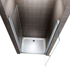 GINA Porte de douche H 180 cm largeur réglable 100 à 104 cm verre transparent 2