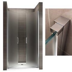 KAYA Porte de douche H 180 largeur réglable 86 à 89 cm verre opaque 3
