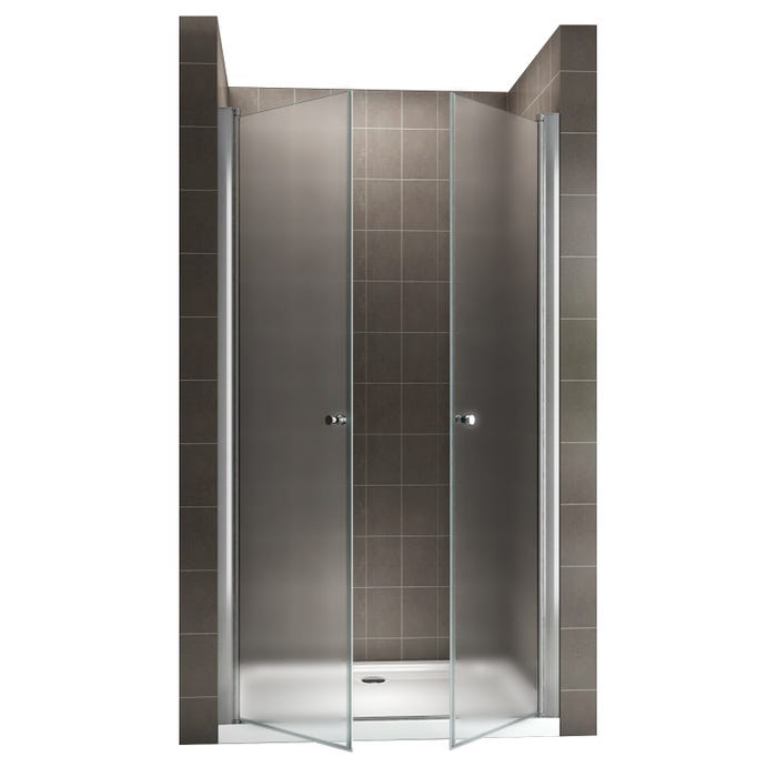 GINA Porte de douche H 180 cm largeur réglable 68 à 72 cm verre opaque 4
