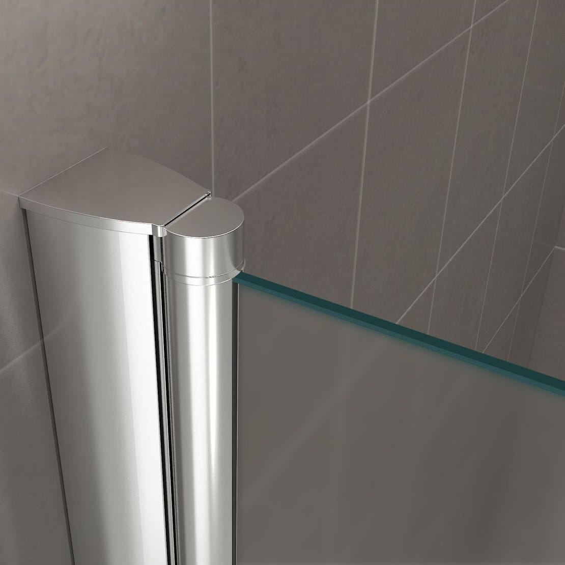 GINA Porte de douche H 180 cm largeur réglable 96 à 100 cm verre opaque 3