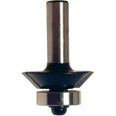 Fraise d'affleureuse chanfrein avec guide à billes - Angle : 30° - Diamètre : 26 mm - Longueur utile : 8,5 mm - Queue : 0