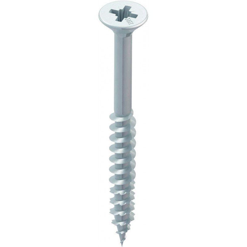 Boite 100 Vis HECO Fix-Plus zingué argent tête fraisée PZ 3 - Filetage partiel - Ø6x100 - 17358