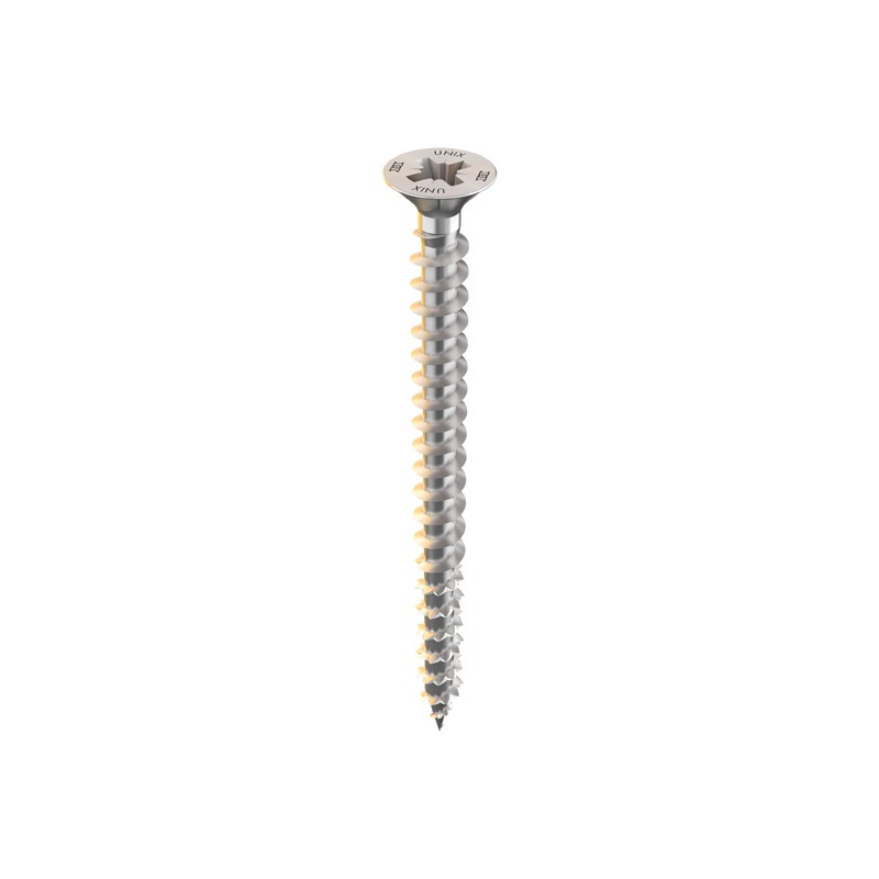 Vis HECO Unix Plus - Filetage Total - Ø6 x 90 - Tête Pozidriv - Zingué argent - Boîte de 100 - 45959