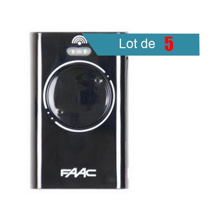 Pack de 5 Télécommandes FAAC XT2-868 SLH Noir 0