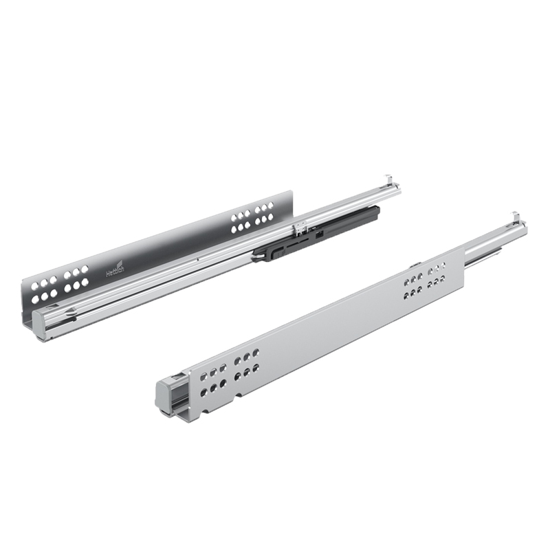 Coulisse bois quadro v6 avec silent system - Profondeur intérieur de caisson mini : 333 mm - Longueur : 320 mm - HETTICH