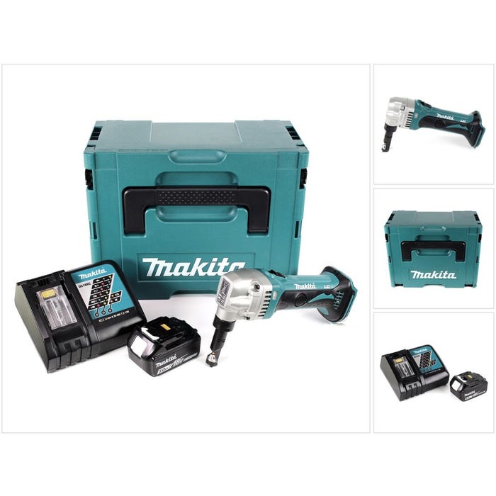 Makita DJN 161 RT1J 18 V Grignoteuse sans fil + Coffret Makpac + 1x Batterie BL1850 5,0 Ah + Chargeur DC 18 RC 0
