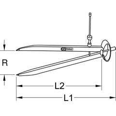 Compas droit KS, L,150mm, ouvert,150mm - acier au carbone bruni, pointe trempée 3