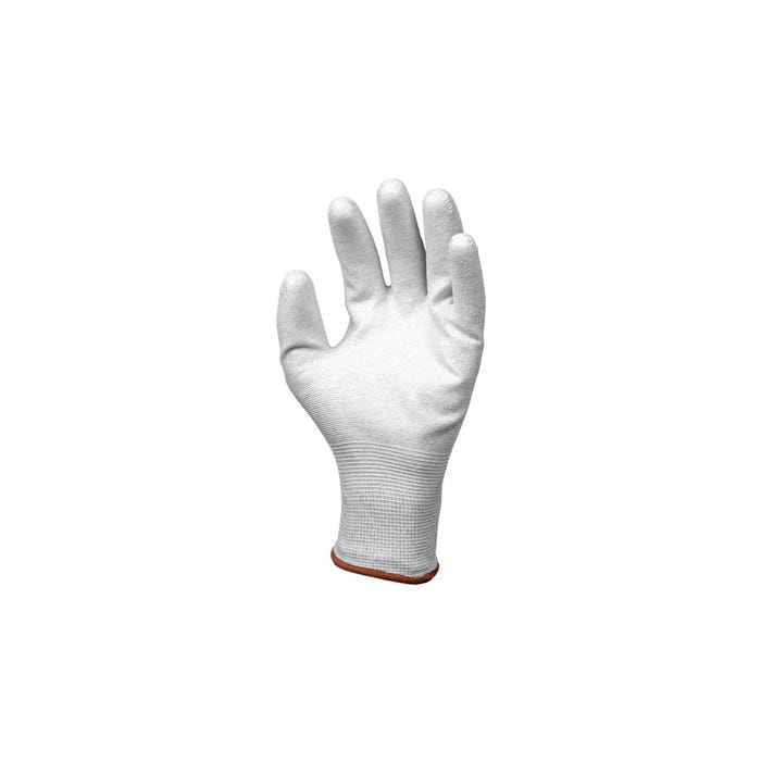 Lot de 10 paires de gants Eurolite EST90 13G polyester/carbone Paume enduite PU - Coverguard - Taille XS-6 1