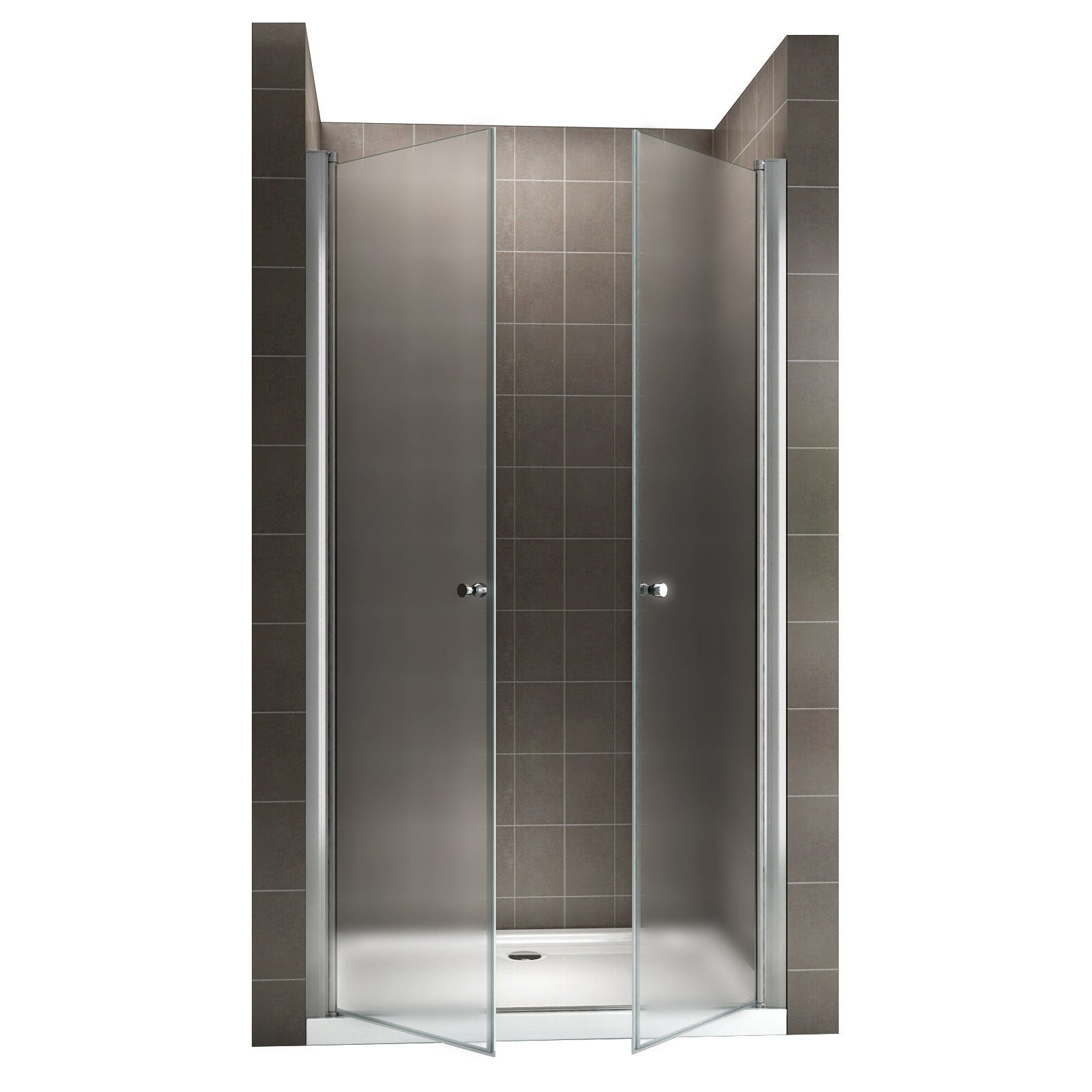 GINA Porte de douche H 180 cm largeur réglable 92 à 96 cm verre opaque 4