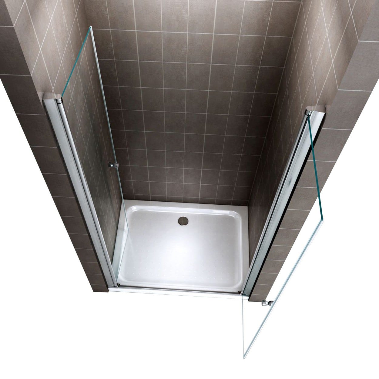 GINA Porte de douche H 180 cm largeur réglable 92 à 96 cm verre transparent 2