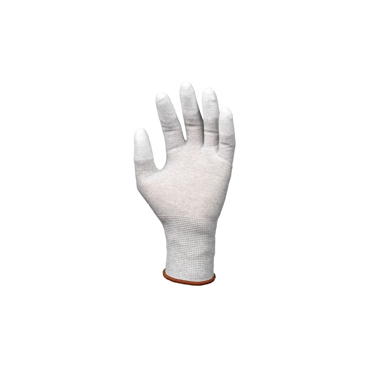 Lot de 10 paires de gants Eurolite EST80 13G polyester/carbone PU bouts de doigts - Coverguard - Taille S-7 1