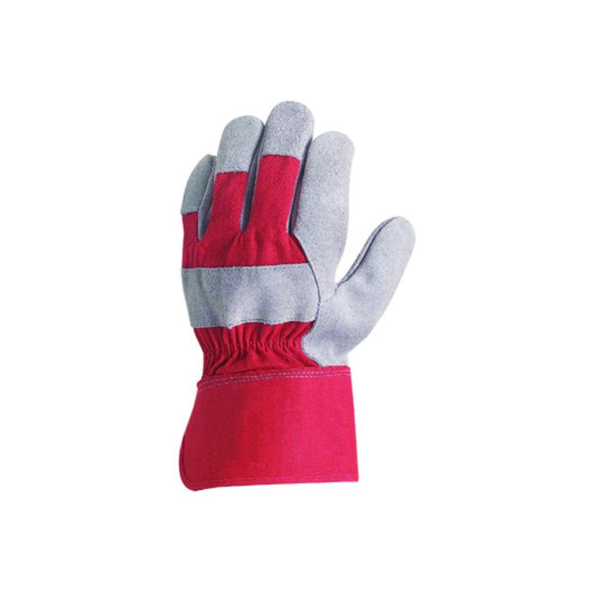 Gants docker croûte vachette, toile rouge - Coverguard - Taille 3XL-12