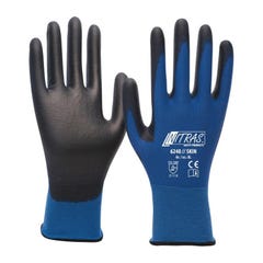Gant Nitras Skin taille XXL (10) bleu/noir EN 388 catégorie EPI II nylon avec po (Par 12) 0